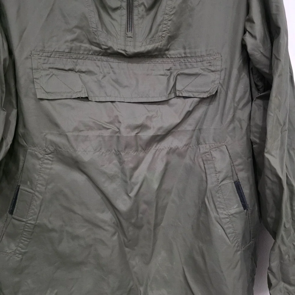 GAP Mens XS Anorak Jacket Olive Green Half Zip Hooded Windbreaker‎ Pullover